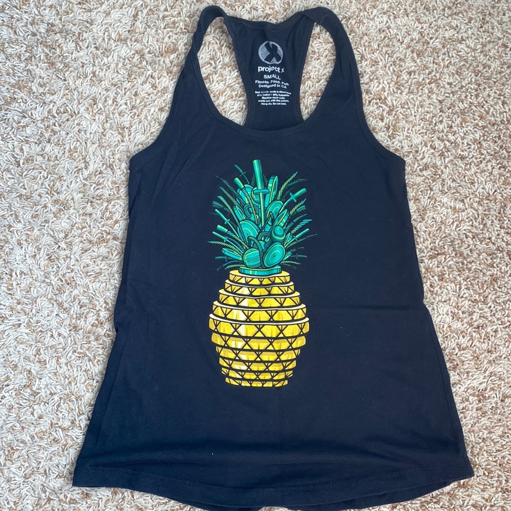 Pineapple barbell tank! Size Small